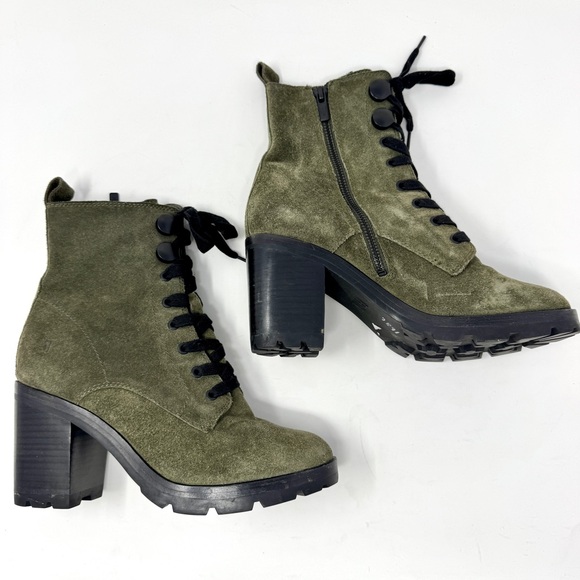 Frye Myra Lug Combat Boot in Olive Green - Picture 2 of 12